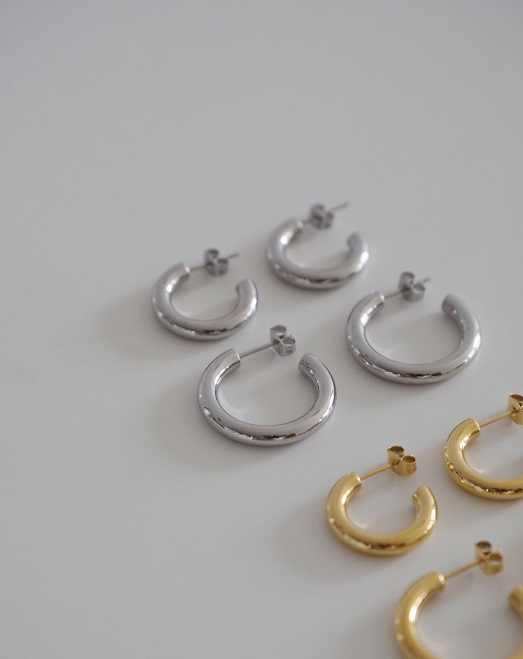 Classic Bold Hoops Silver | 316L Stainless Steel | el-jo studio