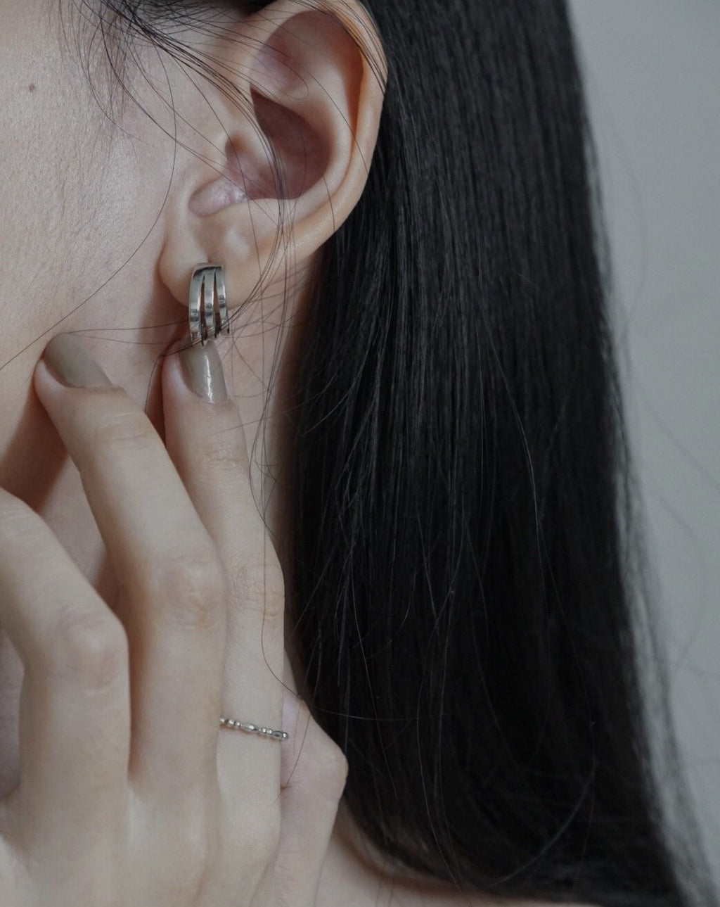 Trio Hoops in Silver