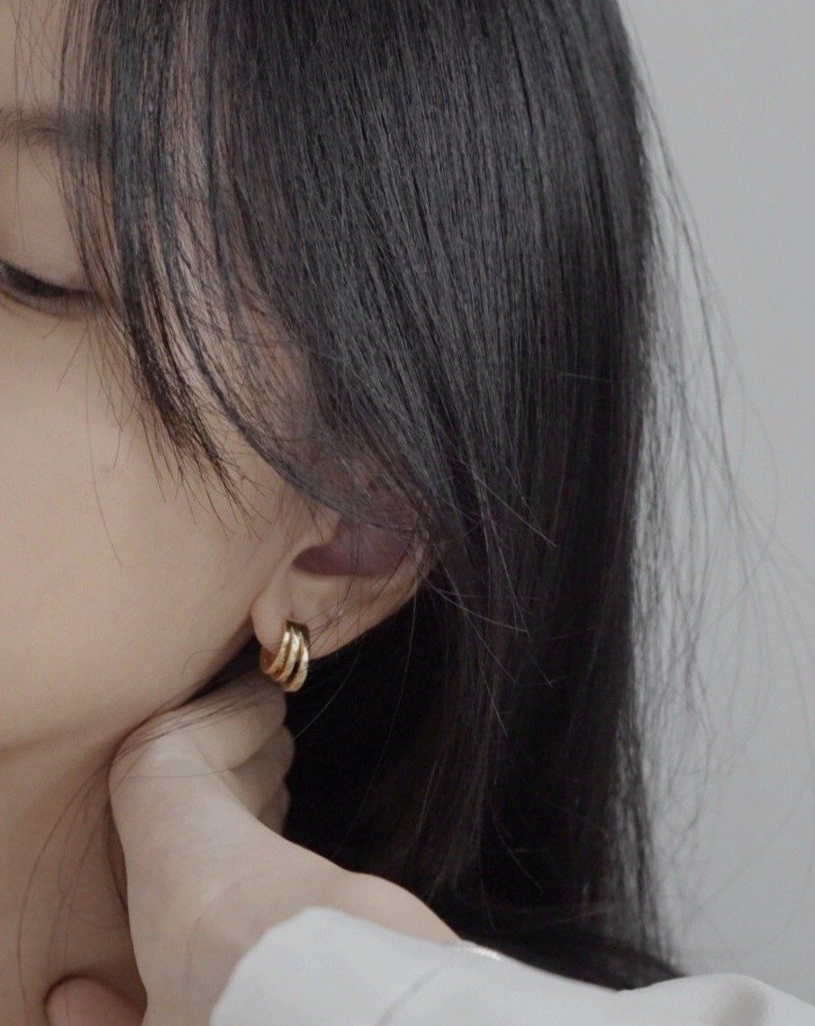 Trio Hoops in Gold