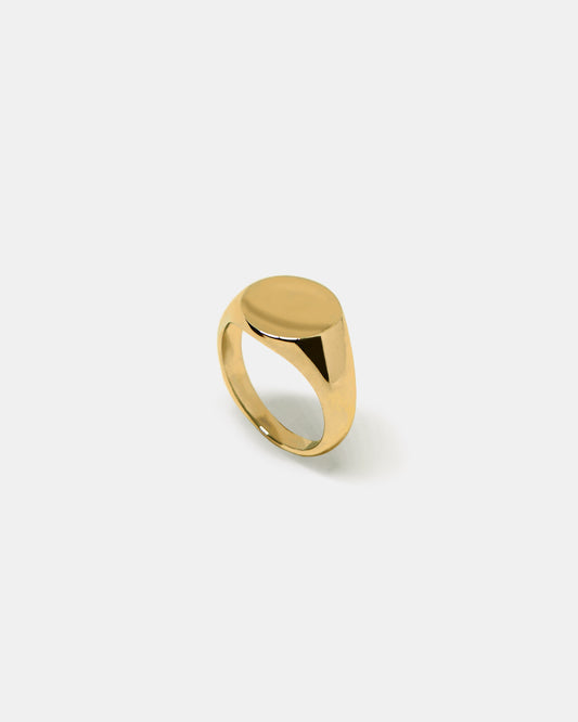 Round Signet Ring in Gold